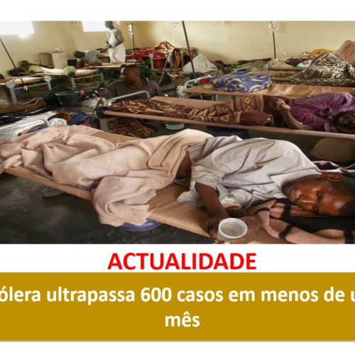 Cólera ultrapassa 600 casos em menos de um mês